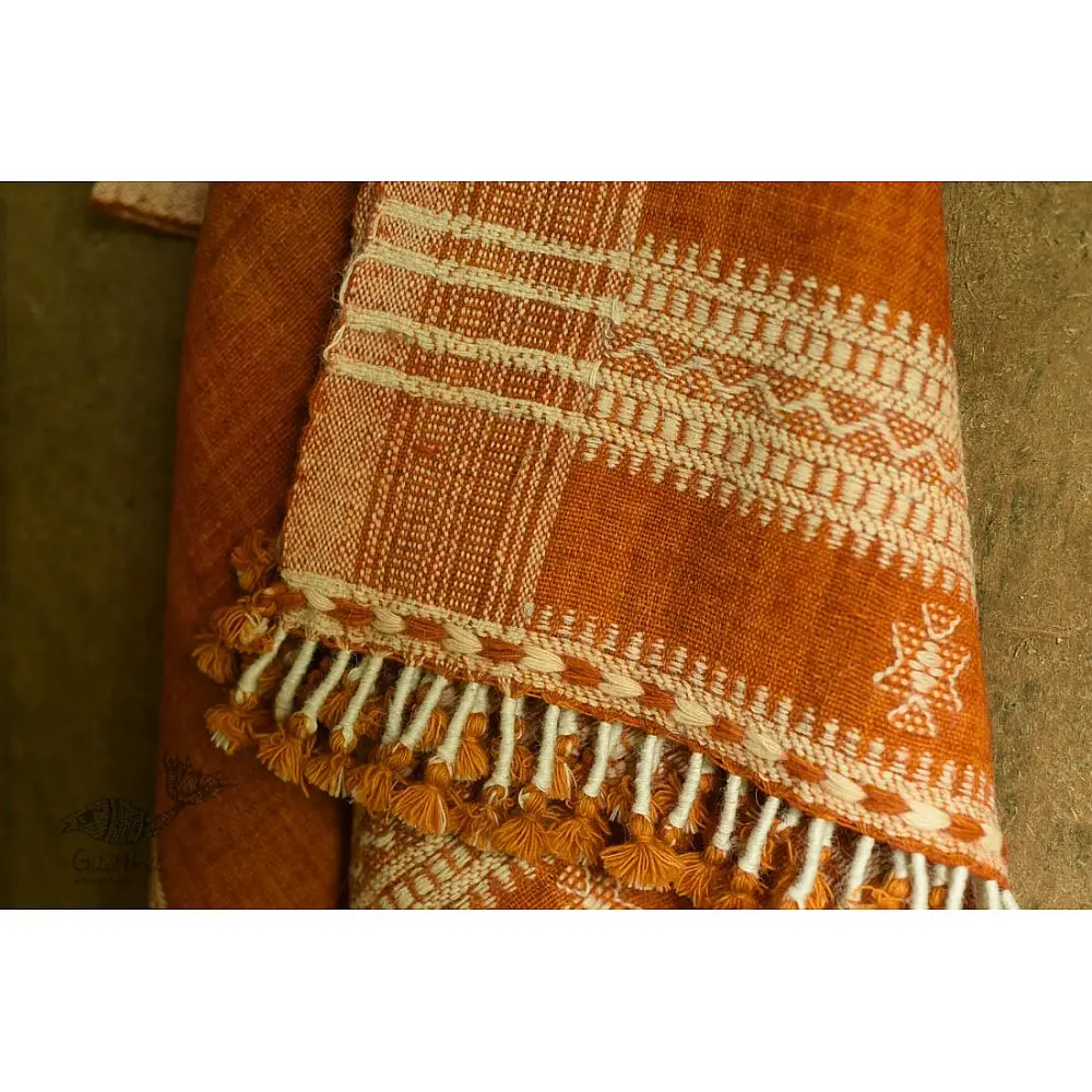 shop handspun kutchi raw woolen unisex shawl brown