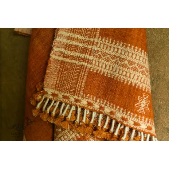 shop handspun kutchi raw woolen unisex shawl brown