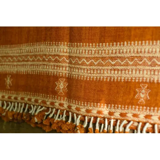 shop handspun kutchi raw woolen unisex shawl brown