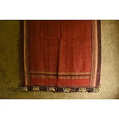 Salt Deserts of Kutch | Handwoven Raw Woollen Shawl - Red