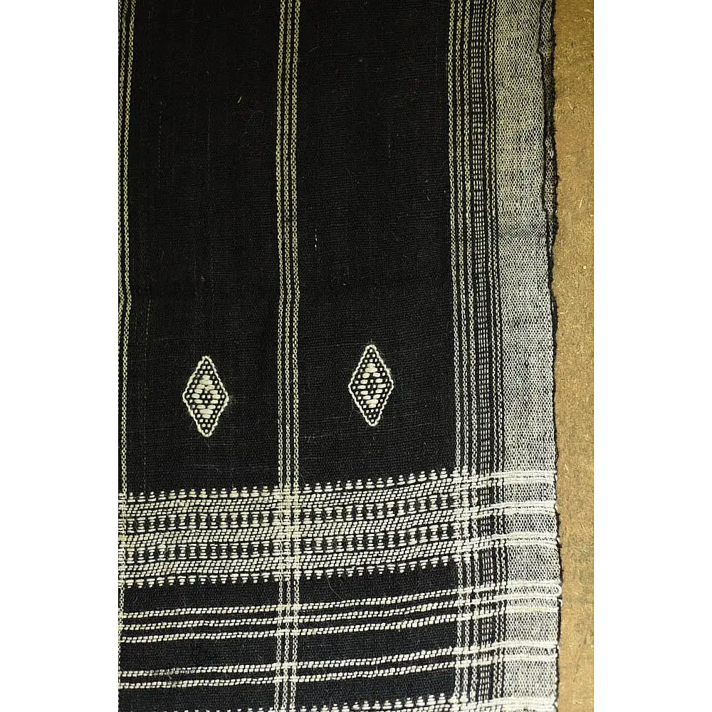 shop Kutchi Bhujodi Handspun Raw Woolen Black Shawl 