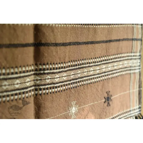 shop Bhujodi Handwoven Raw Woolen Shawl - Almond Brown