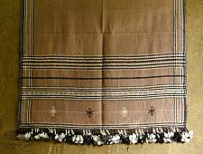 Salt Deserts of Kutch | Bhujodi Handwoven Raw Woolen Shawl - Almond Brown