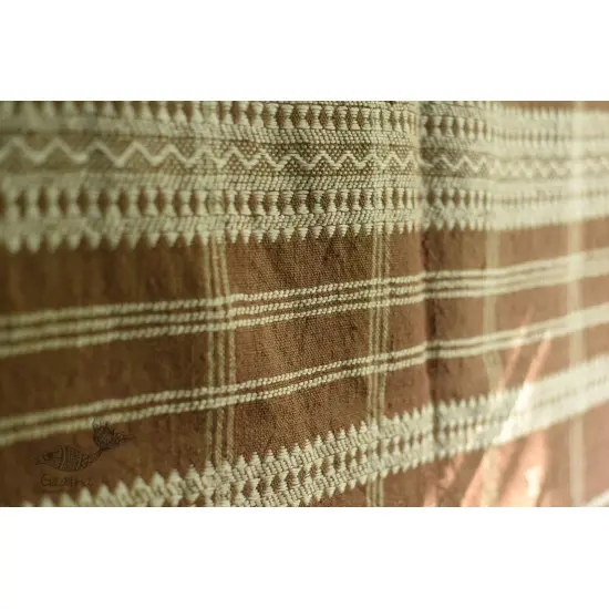 shop handwoven kutchi raw woolen unisex shawl -  Light Brown