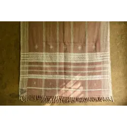 Salt Deserts of Kutch | Handwoven Raw Woollen Shawl - Light Brown