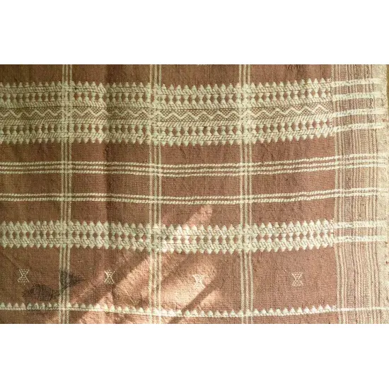 shop handwoven kutchi raw woolen unisex shawl -  Light Brown