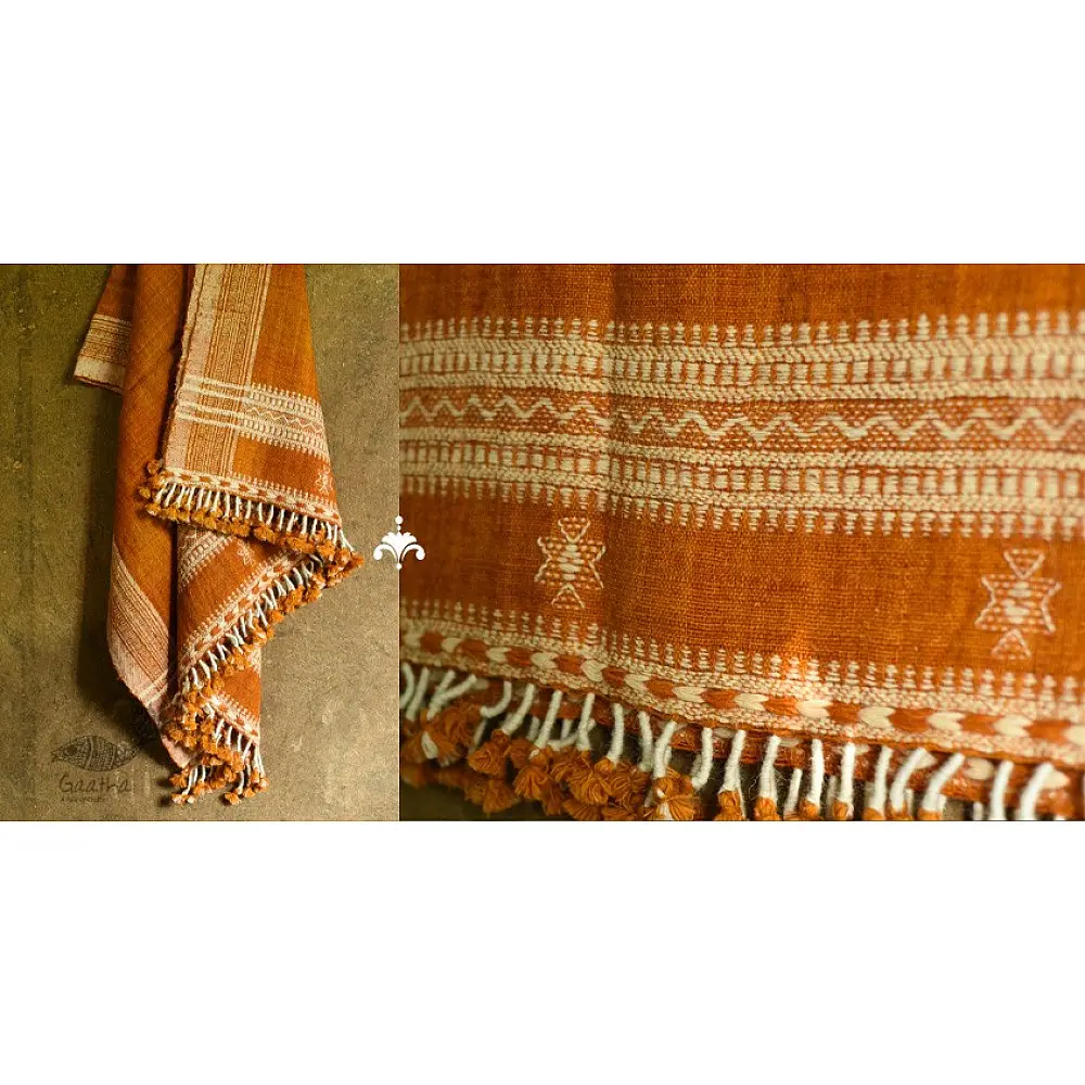 shop handspun kutchi raw woolen unisex shawl brown