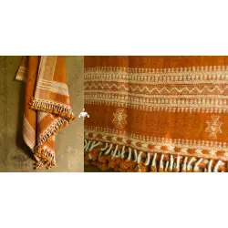 Salt Deserts of Kutch | Hand Spun Raw Woollen Shawl in Brown colour