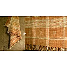 Salt Deserts of Kutch | Handspun Kutchi Raw Wool Shawl - Brown
