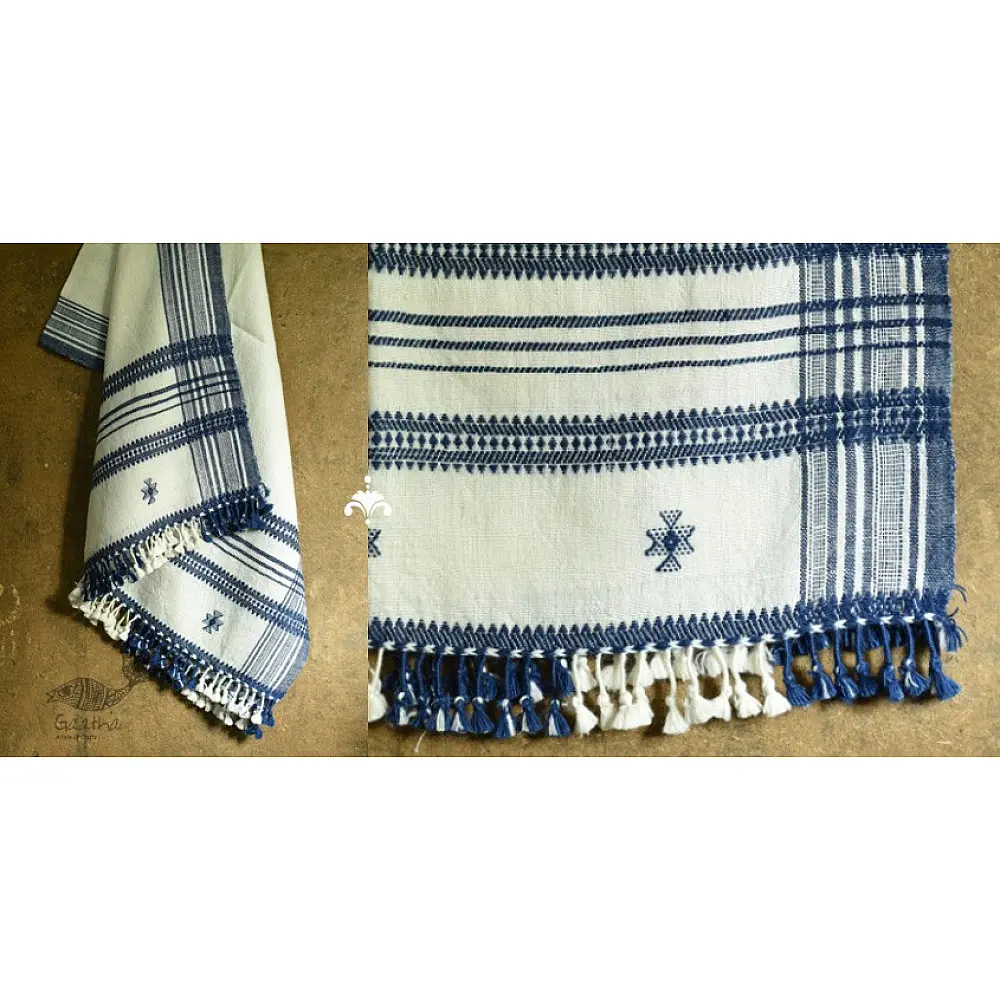 shop handspun kutchi raw woolen unisex  Off White shawl