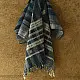 shop Kutchi Bhujodi Handspun Raw Woolen Shawl -Blue Stripes