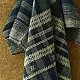 shop Kutchi Bhujodi Handspun Raw Woolen Shawl -Blue Stripes