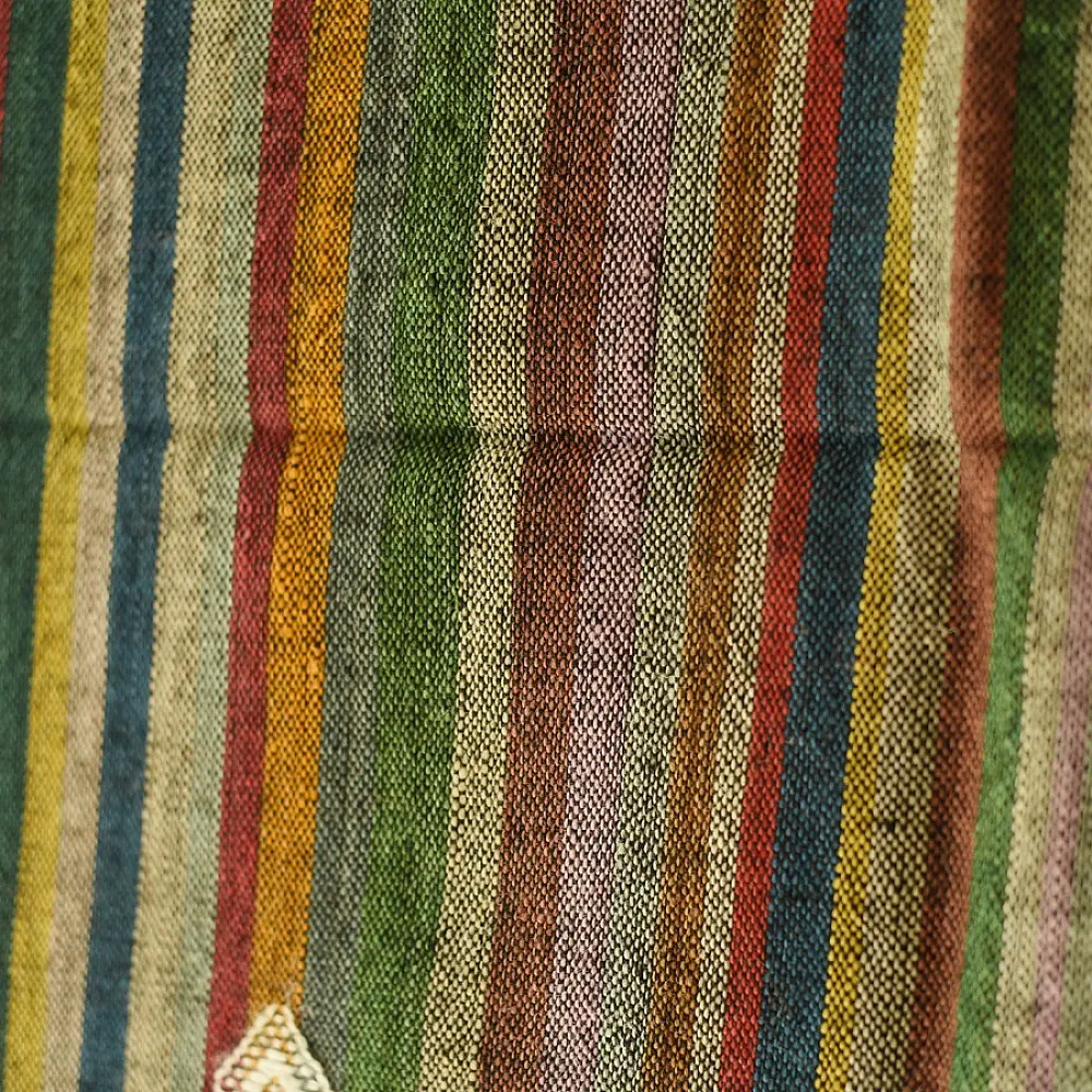 shop Kutchi Bhujodi Handspun Raw Woolen Shawl -Multi Color Stripes