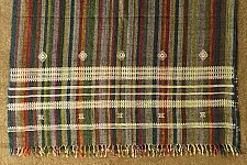 Salt Deserts of Kutch ☼ Kutchi Bhujodi Hand Spun Raw Woolen Shawl - Multi Color Stripes 