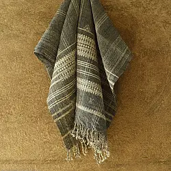 Salt Deserts of Kutch ☼ Kutchi Bhujodi Handwoven Raw Woolen Grey Shawl