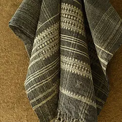 Salt Deserts of Kutch ☼ Kutchi Bhujodi Handwoven Raw Woolen Grey Shawl