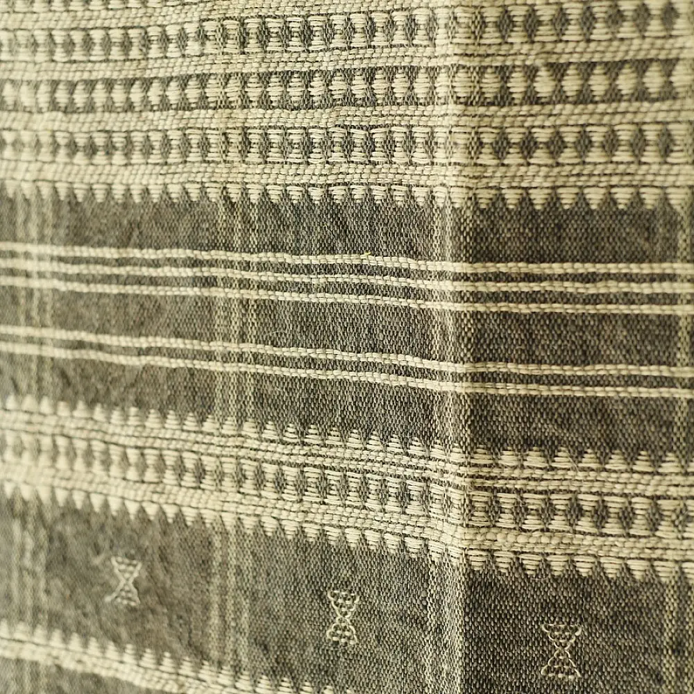 shop Kutchi Bhujodi Handspun Raw Woolen Shawl -Grey 