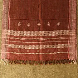 Salt Deserts of Kutch ☼ Kutchi Bhujodi Handmade Raw Woolen Shawl - Dark Red