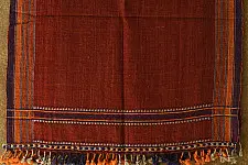 Salt Deserts of Kutch ☼ Kutchi Bhujodi Handspun Raw Woolen Shawl - Red