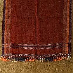 Salt Deserts of Kutch ☼ Kutchi Bhujodi Handspun Raw Woolen Shawl - Red
