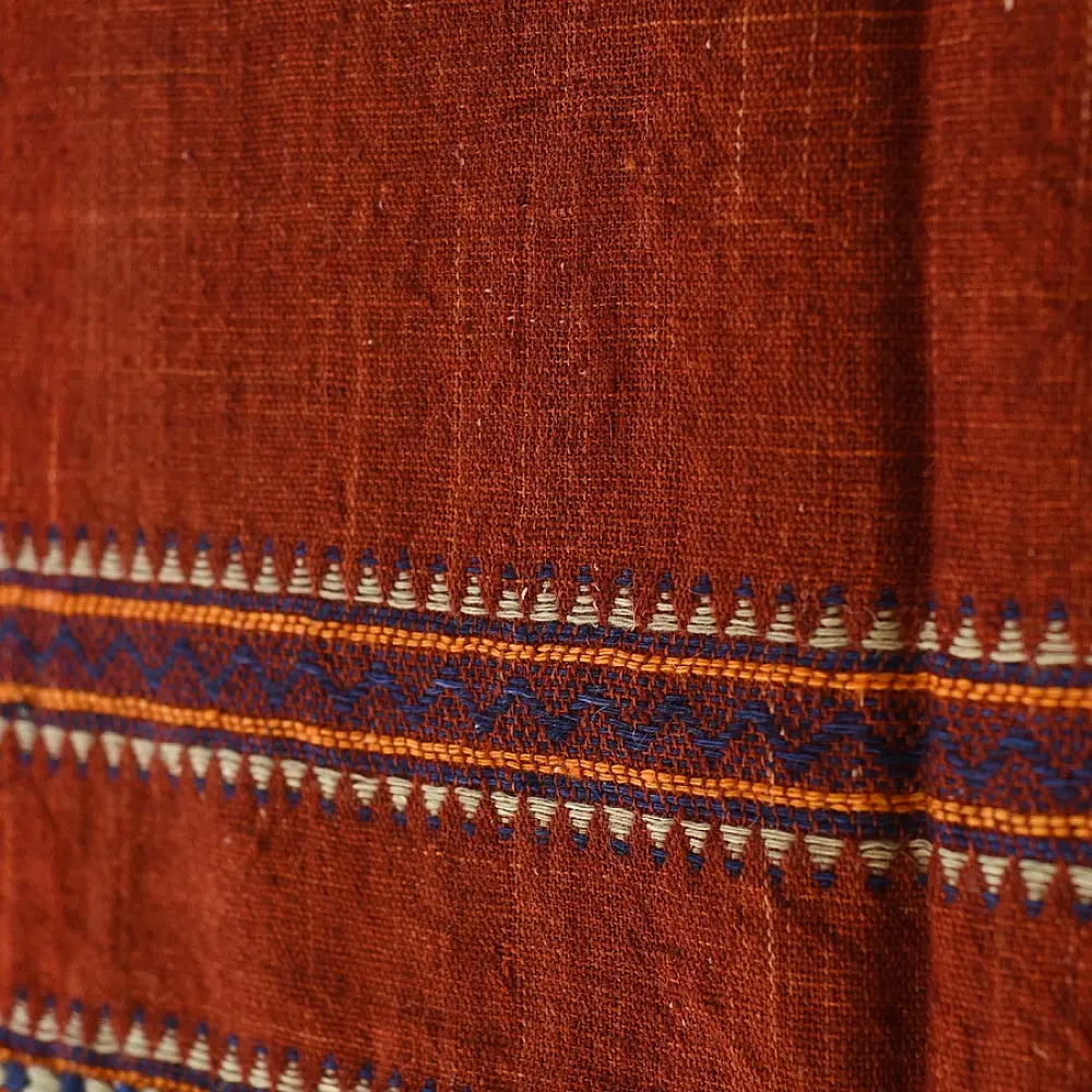 shop Kutchi Bhujodi Handspun Raw Woolen Shawl -Red