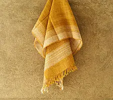 Salt Deserts of Kutch ☼ Kutchi Bhujodi Handspun Raw Woolen Shawl - Yellow