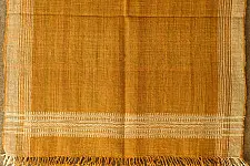 Salt Deserts of Kutch ☼ Kutchi Bhujodi Handspun Raw Woolen Shawl - Yellow