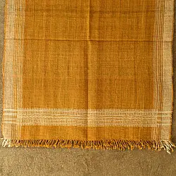 Salt Deserts of Kutch ☼ Kutchi Bhujodi Handspun Raw Woolen Shawl - Yellow