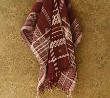 Salt Deserts of Kutch ☼ Kutchi Bhujodi Handspun Raw Woolen Shawl - Maroon
