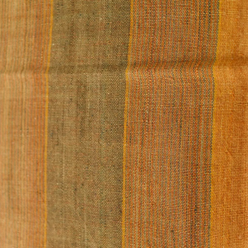 shop Kutchi Bhujodi Handspun Raw Woolen Shawl -Yellow Broad Stripes