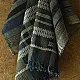 shop Bhujodi Handloom Raw Woolen Shawl - Grey & Blue Stripes