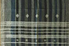 Salt Deserts of Kutch ☼ Bhujodi Handloom Raw Woolen Shawl - Grey & Blue Stripes