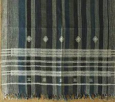 Salt Deserts of Kutch ☼ Bhujodi Handloom Raw Woolen Shawl - Grey & Blue Stripes