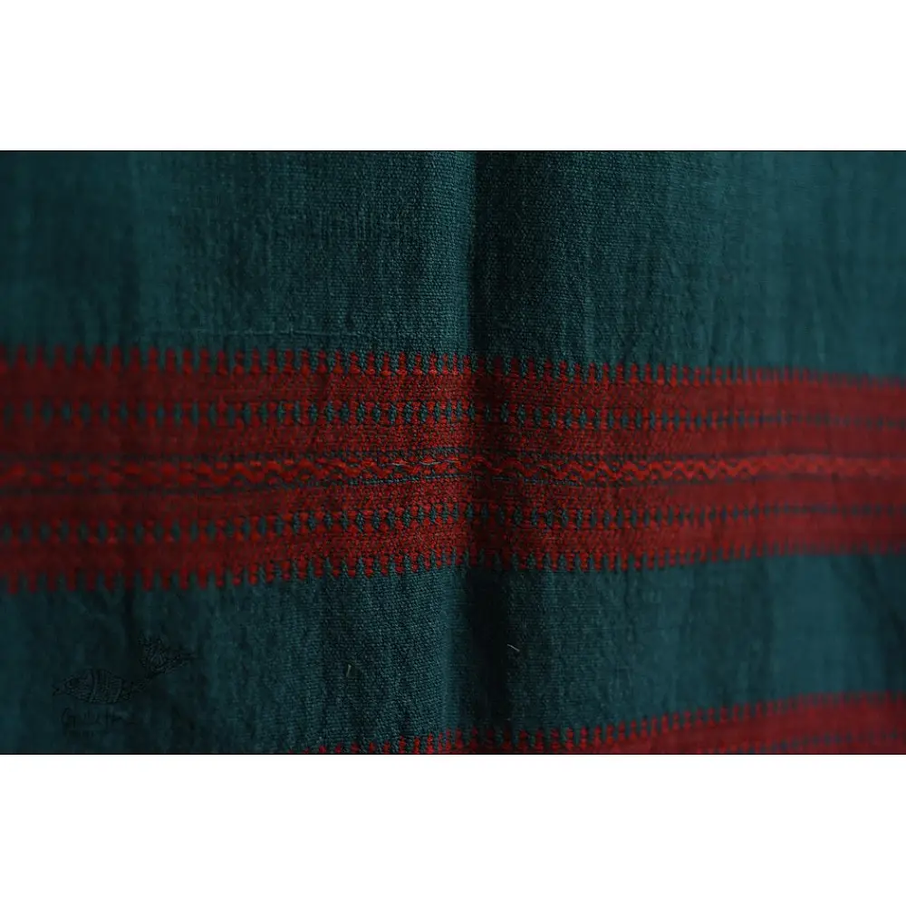 handwoven woolen bhujodi Rama Blue stole