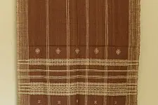 Salt Deserts of Kutch - Kutchi Bhujodi Handwoven Raw Woolen Shawl - Almond Brown