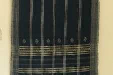 Salt Deserts of Kutch - Kutchi Bhujodi Handwoven Raw Wool Shawl - Dark Blue