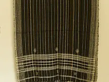 Salt Deserts of Kutch - Kutchi Bhujodi Handwoven Raw Wool Shawl - Dark Brown
