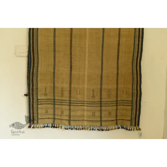 shop Kutchi Bhujodi Handwoven Raw Wool Long Shawl / Long Dhabro