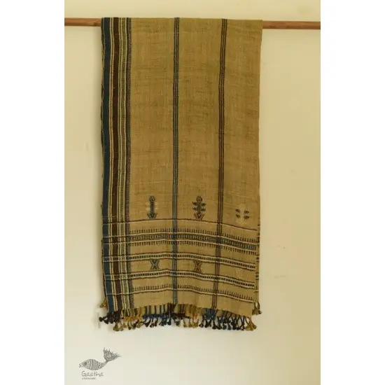 shop Kutchi Bhujodi Handwoven Raw Wool Long Shawl / Long Dhabro