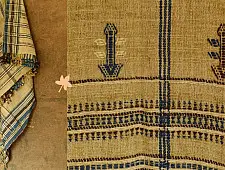 Salt Deserts of Kutch - Kutchi Bhujodi Handwoven Raw Wool Long Shawl / Long Dhabro