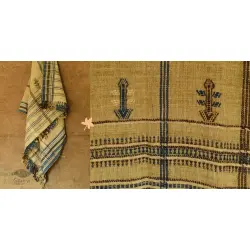 Salt Deserts of Kutch - Kutchi Bhujodi Handwoven Raw Wool Long Shawl / Long Dhabro