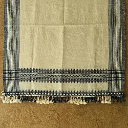 Salt Deserts of Kutch | Kutchi Bhujodi Hand-spun Raw Woollen Shawl - Off White