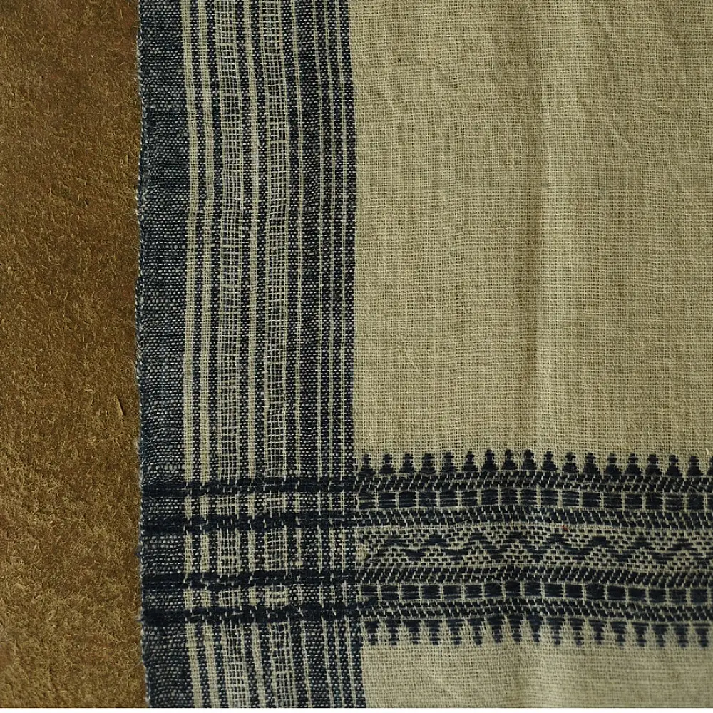 shop Kutchi Bhujodi Handspun Raw Woolen Shawl - Off White