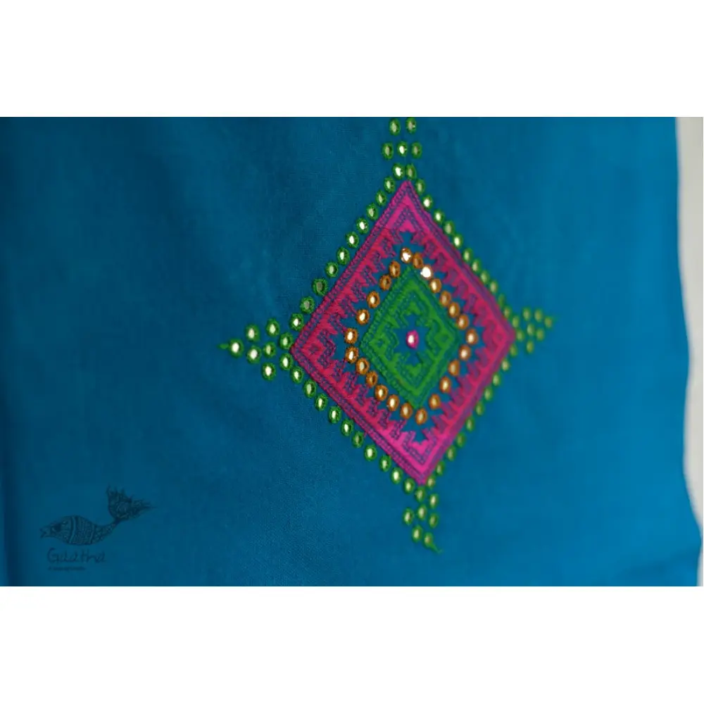 embroidered Handwoven mirror work woolen shawl