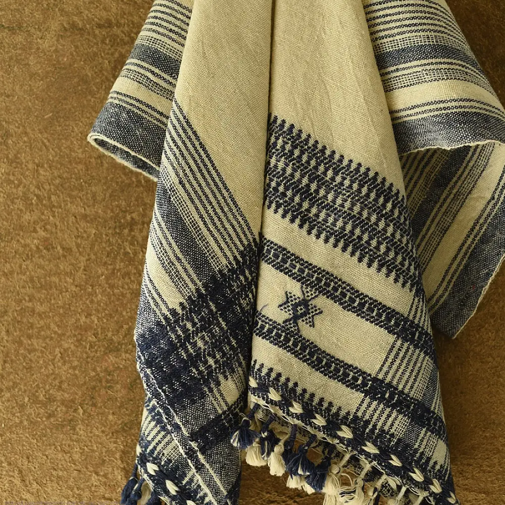 shop Bhujodi Handwoven Kutchi Raw Woolen off White Shawl