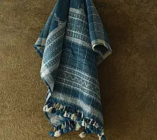 Salt Deserts of Kutch ☼ Kutchi Bhujodi Handloom Raw Woolen Indigo Blue Shawl