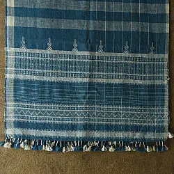 Salt Deserts of Kutch ☼ Kutchi Bhujodi Handloom Raw Woolen Indigo Blue Shawl