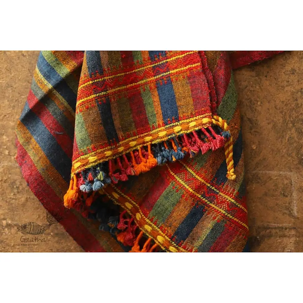shop handwoven raw woole shawl in multi color