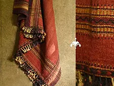 Salt Deserts of Kutch | Handwoven Raw Woollen Shawl - Red
