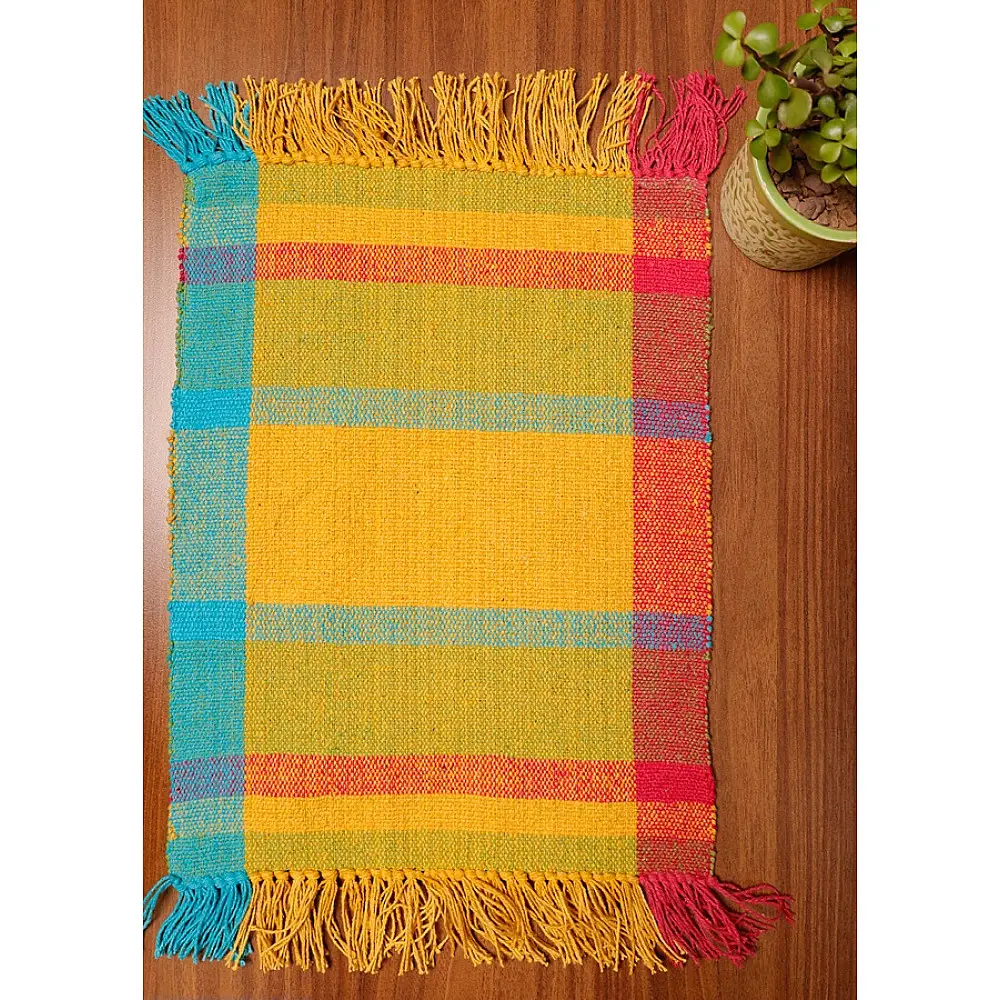Handwoven Dhurrie - Cotton table mat and runner